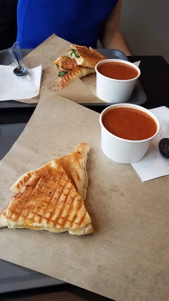 Grilled Cheese Tostini and Tomato Soup